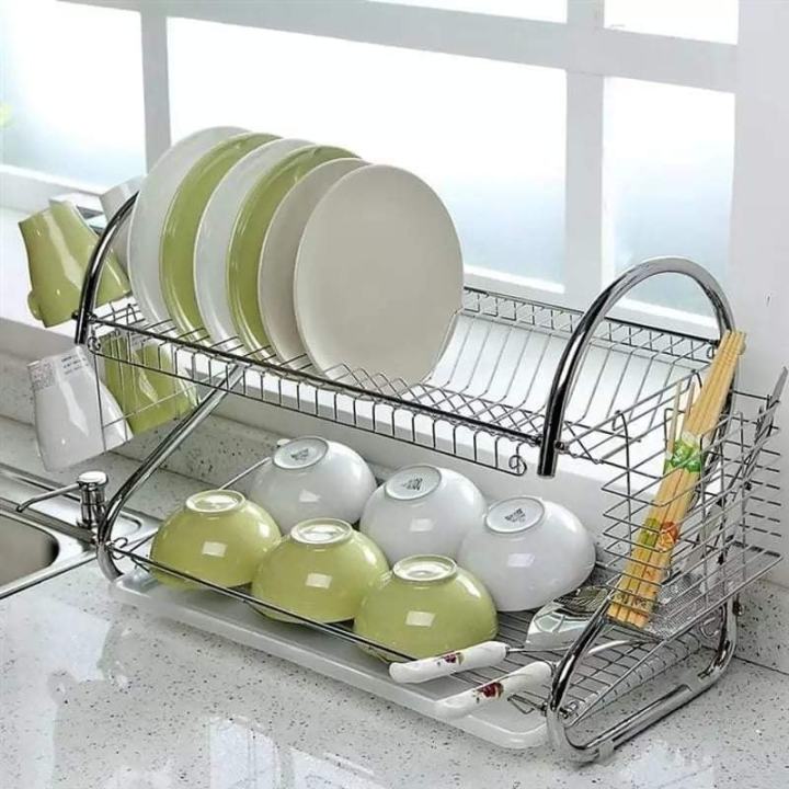 2 Tiers Kitchen Dish Cup Drying Rack