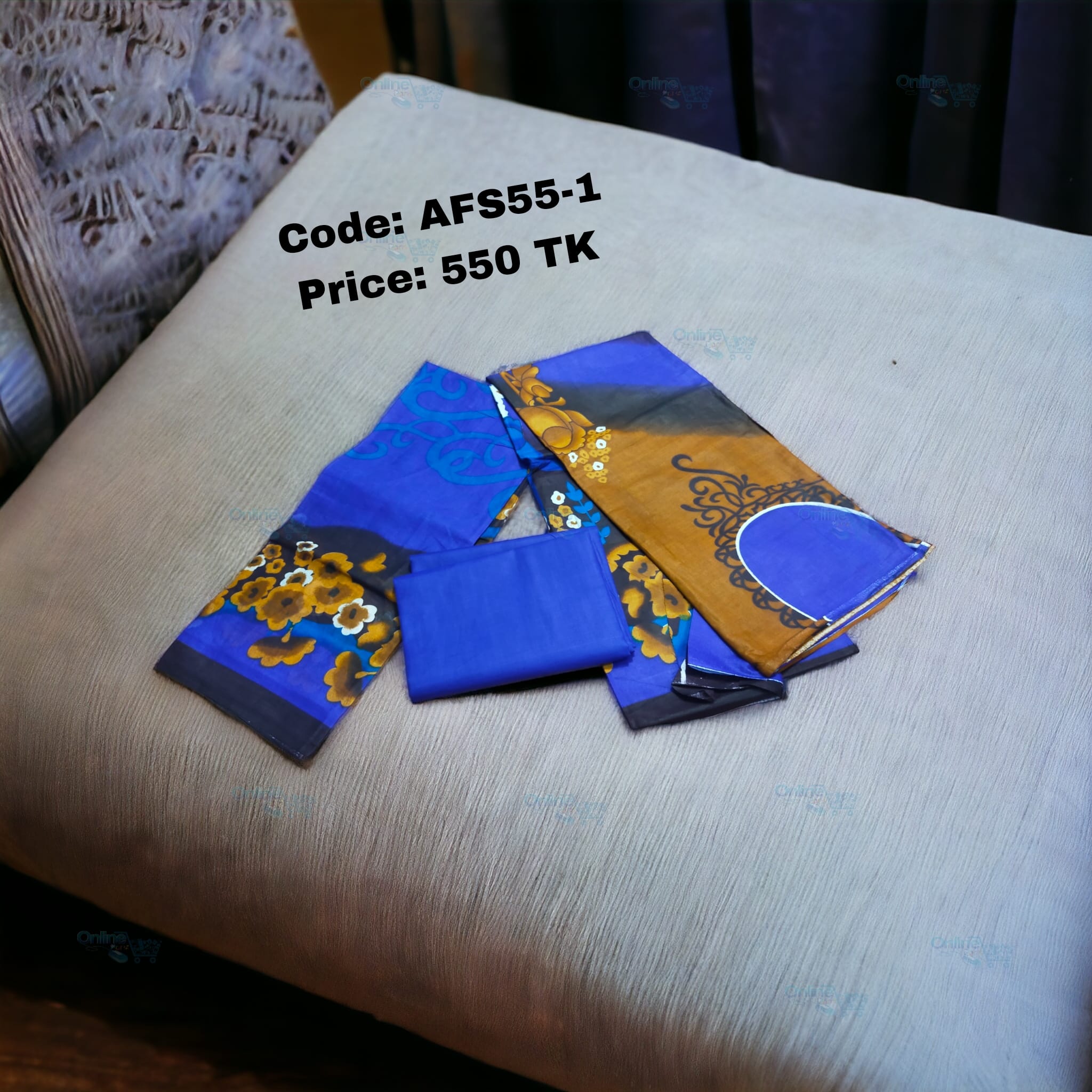 প্রিন্টের কটন থ্রী পিস AFS55